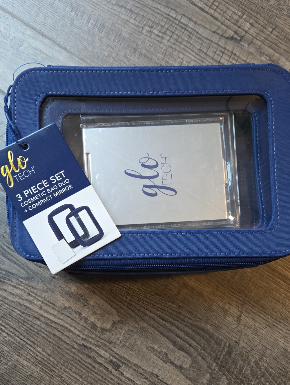 gloTech 3-Piece Cosmetic Bag Duo in Navy
